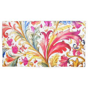 Fancy Florentine Design Watercolor Leaves Pillowcase