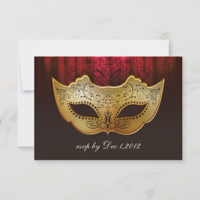 Fancy Flourish Or Plum Masquerade Faire Invitation (Devant)