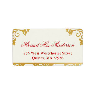 Fancy Flourishes Golden Indian Wedding Labes Label