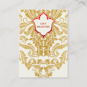 Fancy Flourishes Golden Wedding Gift Registry Card
