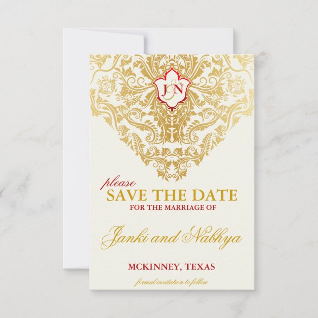 Fancy Flourishes Golden Wedding Save the Dates Save The Date (Front)