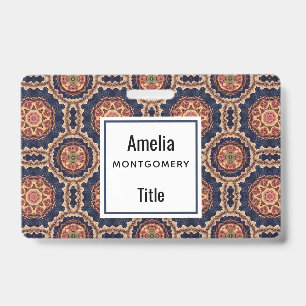 Fancy Flower and Star Shapes Pattern Badge