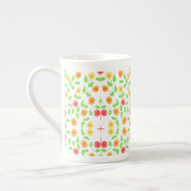 Fancy Flowered China Mug (Left)