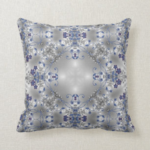Fancy Flowers + Spiral Swirls Customizable Pillow
