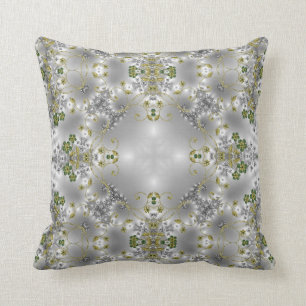 Fancy Flowers + Spiral Swirls Customizable Pillow