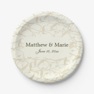 Fancy Foliage Wedding Paper Plate