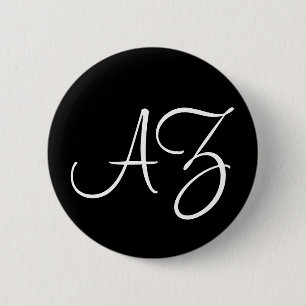 Fancy Font: Black and White 2 Inch Round Button