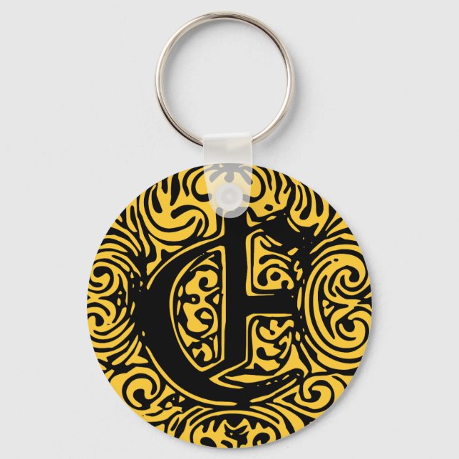 Fancy Font Monarchia E, Letter E, Alphabet E Keychain (Front)