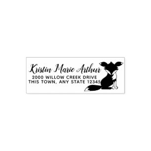 Fancy Fox Address Self-inking Stamp
