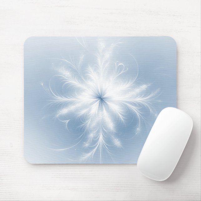 Fancy Fractal Snowflake Mouse Pad (With Mouse)