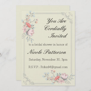 Fancy Frame 5x7 Bridal Shower Invitation