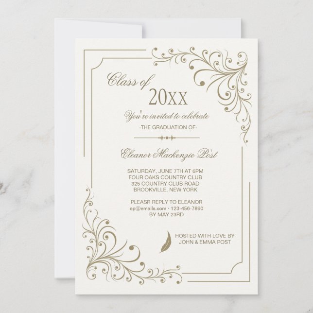 Fancy Frame Photo Invitation (Front)