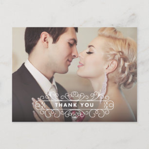 FANCY FRAME WEDDING THANK YOU POST CARD