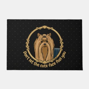 Fancy Frame Yorkshire Terrier (Yorkie) Portrait Doormat