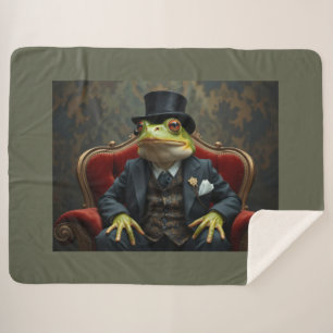 Fancy Frog Sherpa Blanket