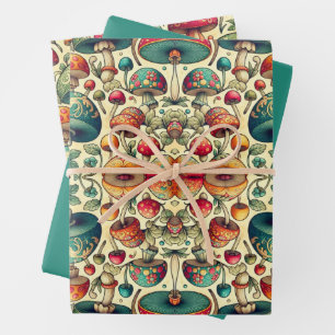 Fancy Fungi Wrapping Paper Sheet