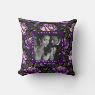 Fancy Gardenias Floral Wedding Throw Pillow