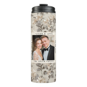 Fancy Gardenias Sparkle Elegant Wedding Thermal Tumbler