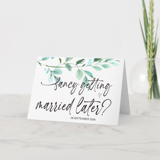 Fancy Getting Married Later Wedding Bride to Groom Card (Front)
