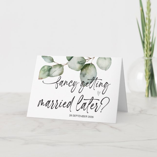 Fancy Getting Married Later Wedding Bride to Groom Card (Front)