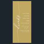 Fancy Gold 4x9 Wedding Drink Menu Card For Plate<br><div class="desc">A simple chic calligraphy wedding menu card. I do offer a free customisation service,  if you have any questions or special requests,  please feel free to contact me.</div>