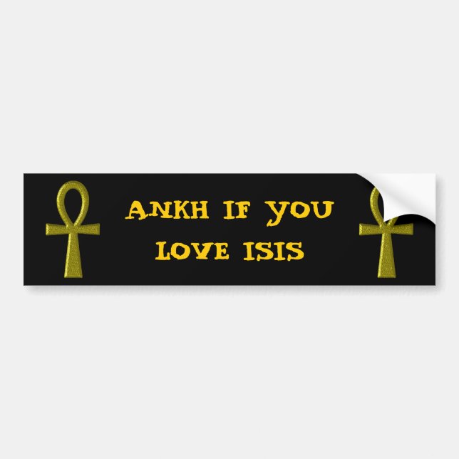 Fancy Gold Ankh Bumper Sticker (Front)