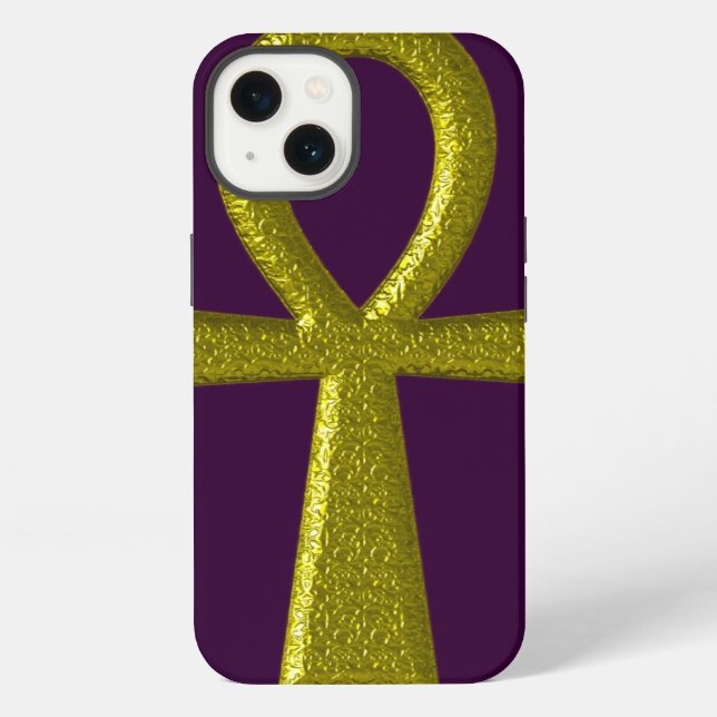 Fancy Gold Ankh iPhone Case (Back)