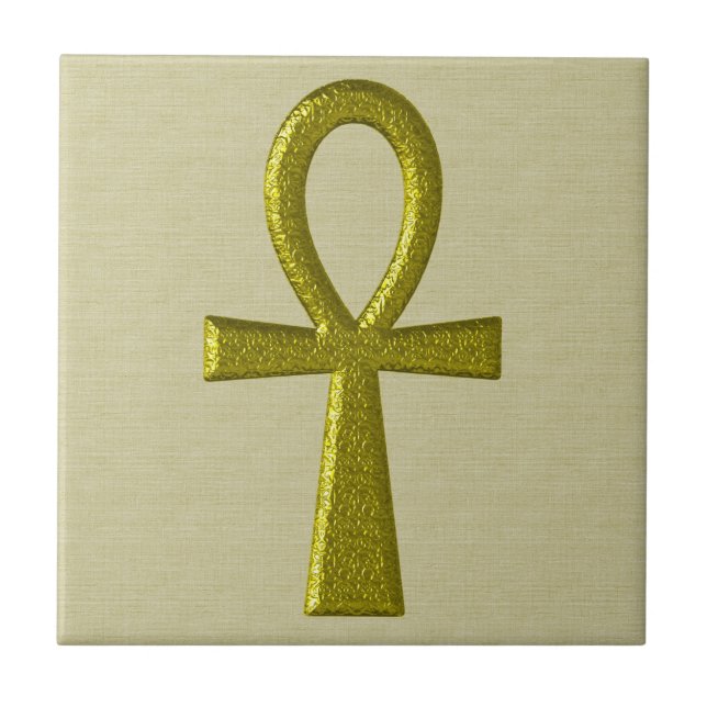 Fancy Gold Ankh Tile (Front)