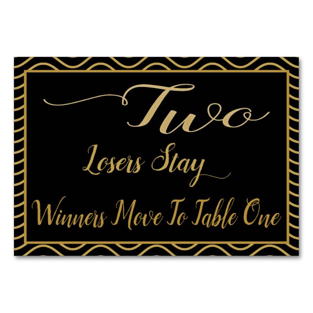 Fancy Gold Bunco Table Card #2 (Back)