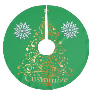 Fancy Gold Christmas Tree Thunder_Cove Brushed Polyester Tree Skirt