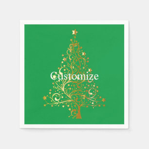 Fancy Gold Christmas Tree Thunder_Cove Napkin