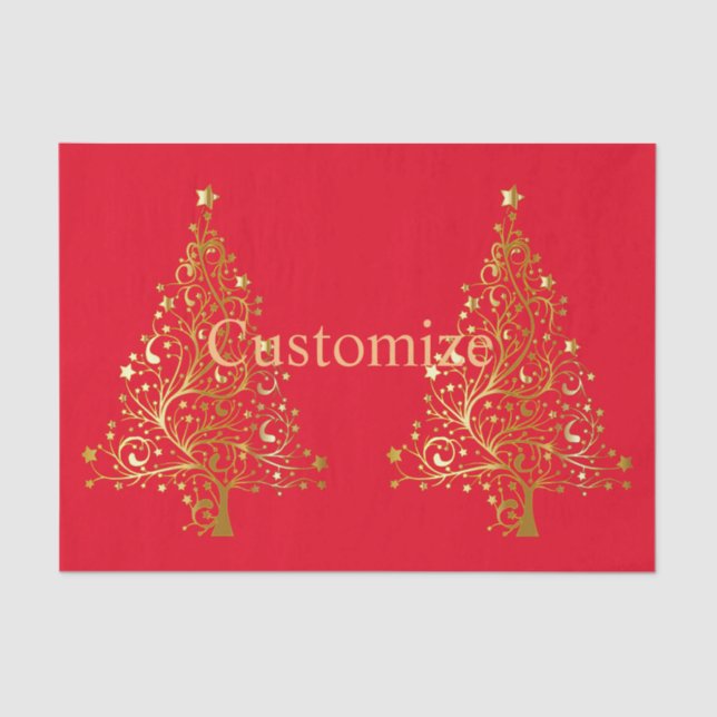 Fancy Gold Christmas Tree Thunder_Cove  Tissue Paper (Front)