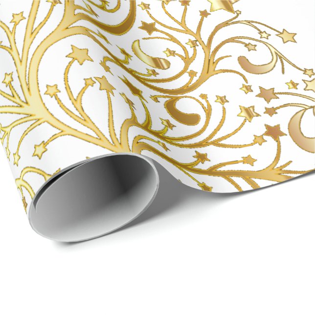 Fancy Gold Christmas Tree Thunder_Cove  Wrapping Paper (Roll Corner)