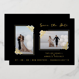 Fancy Golden Minimalist Branches 2 Photos Wedding