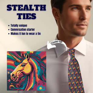 Fancy Golden Unicorn Stealth Tie