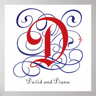 Fancy Gothic Caps Letter D, 300dpi PNG Poster