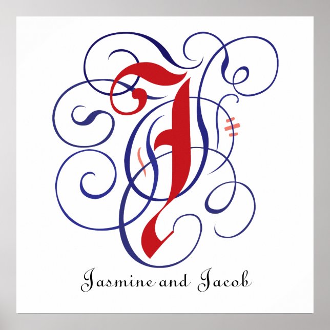 Fancy Gothic Caps Letter J, 300dpi PNG Poster (Front)