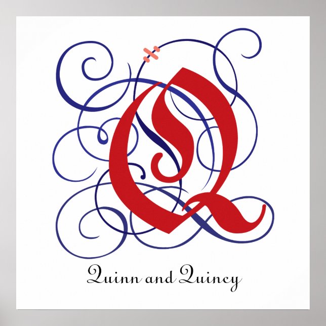 Fancy Gothic Caps Letter Q, 300dpi PNG Poster (Front)