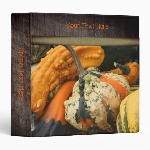 Fancy Gourds Fall Nature Personalized Binder