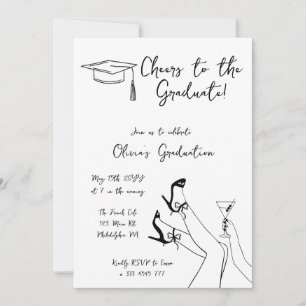 Fancy Graduation Party photo on backside Invitation