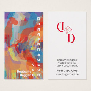 Fancy Great Dane Kennel Business Cards