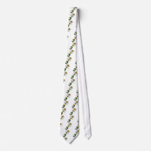 Fancy Green Cartoon Champagne Bottle Popping Cork Tie