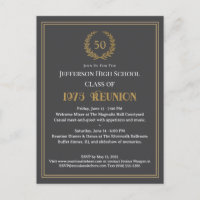 Fancy Grey 50 Year Class Reunion Laurel Wreath