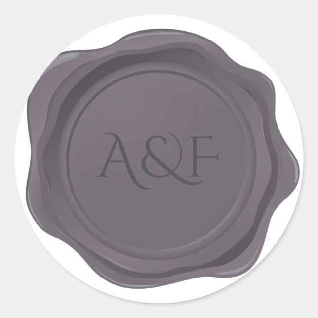 Fancy Grey Wax Personalized Seal (Front)