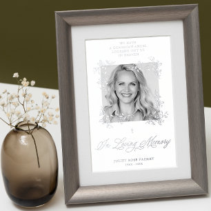 Fancy Hand Lettered Chic Flourish Photo Memorial Foil Prints