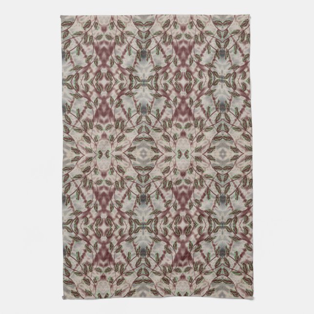 Fancy Hand Towel With Black And Burgundy (Vertical)