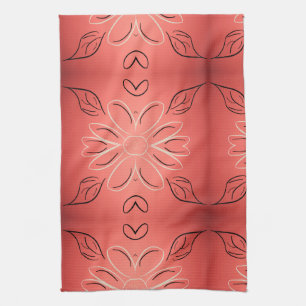 Fancy Hand Towel With Rusty Coral