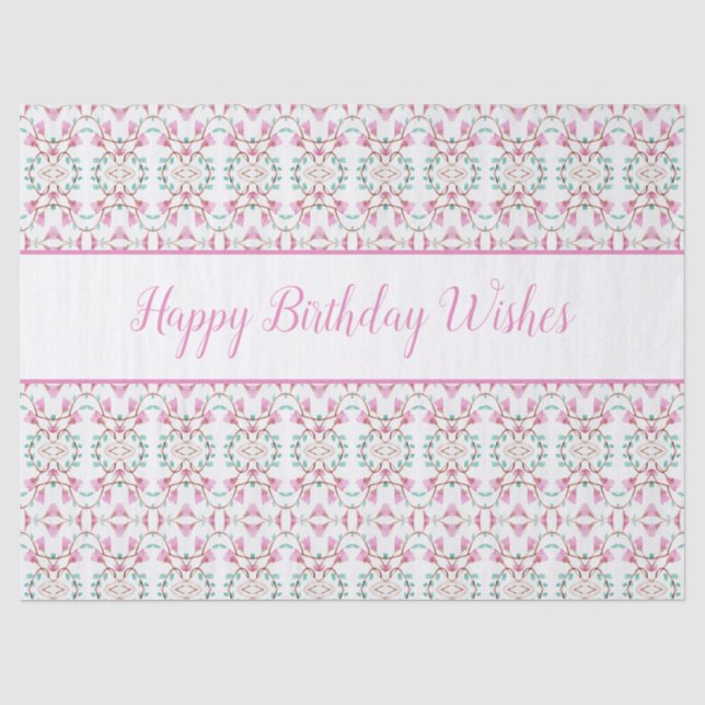 Fancy Happy Birthday Tissue Paper (Front)