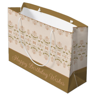 Fancy Happy Birthday Wishes Large Gift Bag