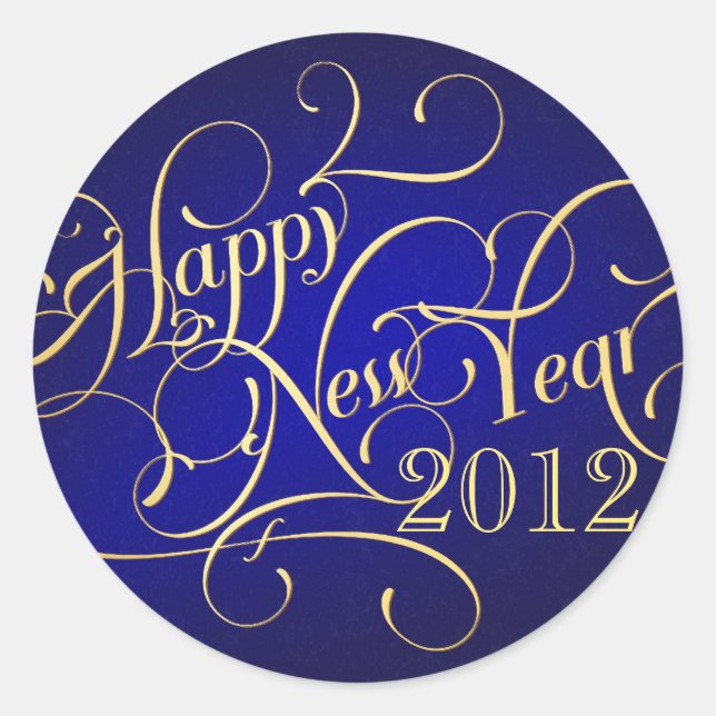 Fancy Happy New Year Stickers - 2012 (Front)